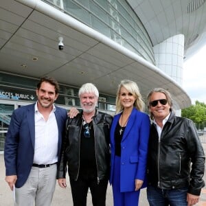 Exclusif - Sébastien Farran et Laeticia Hallyday avec Jean-François Gobertier et Fabrice Develay au Zénith de Toulouse lors de l'inauguration de l'esplanade Johnny Hallyday, le 15 juin 2019. © Frédéric Maligne/Bestimage