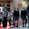 La princesse Leonor des Asturies et l'infante Sofia d'Espagne, accompagnées par leurs parents le roi Felipe VI et la reine Letizia, ont fait le 11 septembre 2019 leur rentrée des classes au collège Santa Maria de los Rosales à Madrid.