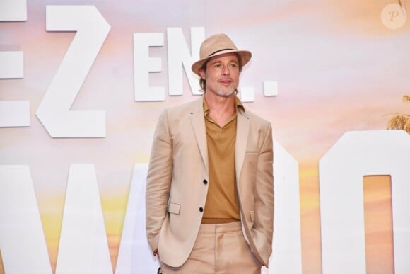 Brad Pitt à la première de "Once upon a time in...Hollywood" à Mexico City le 12 août 2019.