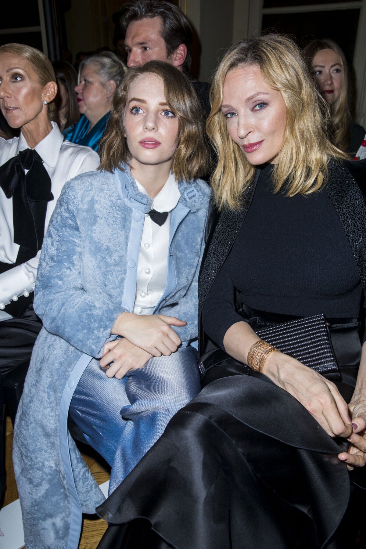 Photo : Uma Thurman et sa fille Maya Hawke en front row du défilé de mode  Haute-Couture printemps-été 2019 