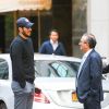 Exclusif - Hassan Jameel, le compagnon de Rihanna, business saoudien apparait souriant alors qu'il consulte son téléphone dans les rues de New York, le 16 avril 2019.