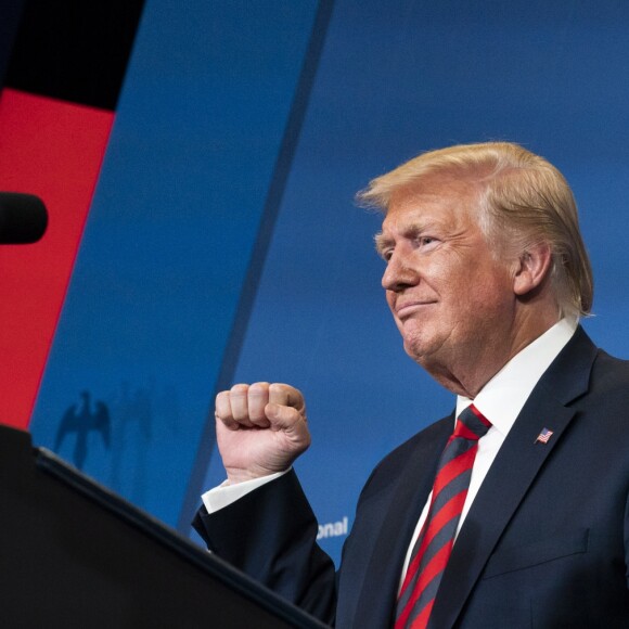 Le président Donald J. Trump a prononcé une allocution lors du dîner de retraite des membres de la House Republican Conference de 2019. Le 12 septembre 2019, au Baltimore Marriott Waterfront, à Baltimore
