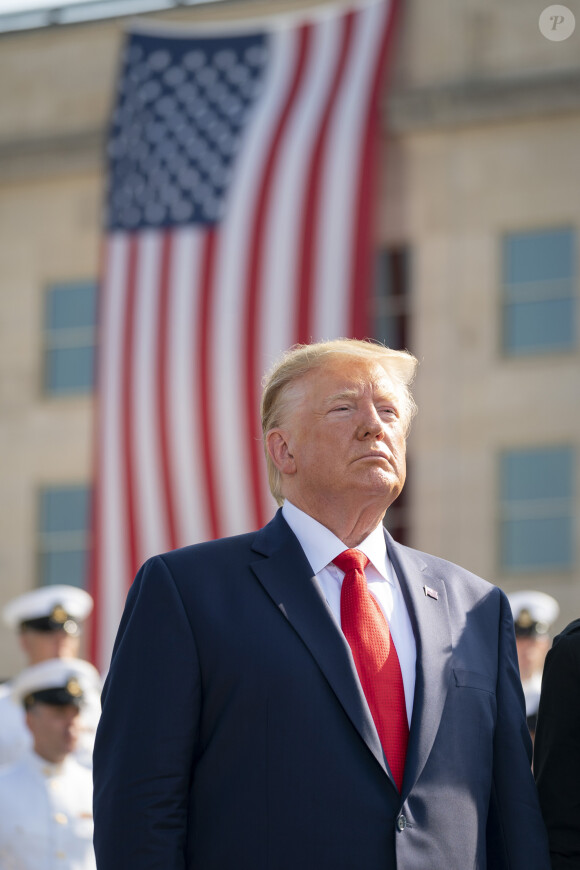 Donald Trump participe à la 18ème cérémonie de commémoration de l'attaque terroriste du 11 septembre 2001 à Arlington, le 11 septembre 2019.