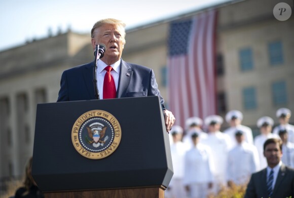 Donald Trump participe à la 18 ème cérémonie de commémoration de l'attaque terroriste du 11 septembre au Pentagone à Arlington (Virginie), le 11 septembre 2019.