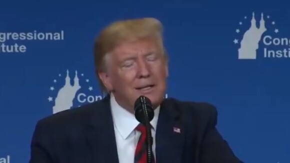 Lors d'une conférence au Congregational Insitute à Baltimore, Donald Trump explique pourquoi il a le teint orange. (septembre 2019)