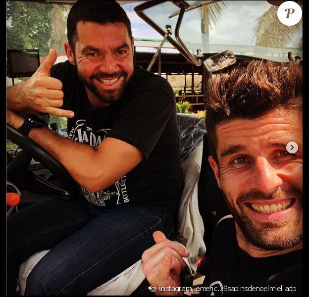 Émeric et Raoul, les deux anciens candidats de L'Amour est dans le pré, se retrouvent sur l'île de la Réunion, sur Instagram, le 12 septembre 2019.