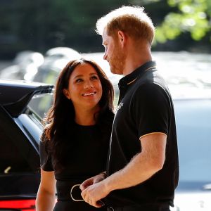 Le prince Harry, duc de Sussex, et Meghan Markle, duchesse de Sussex vont saluer les équipes de baseball "Boston Red Sox" et "New York Yankees" dans leurs vestiaires dans le cadre des Invictus Games 2019 au London Stadium. Londres, le 29 juin 2019.