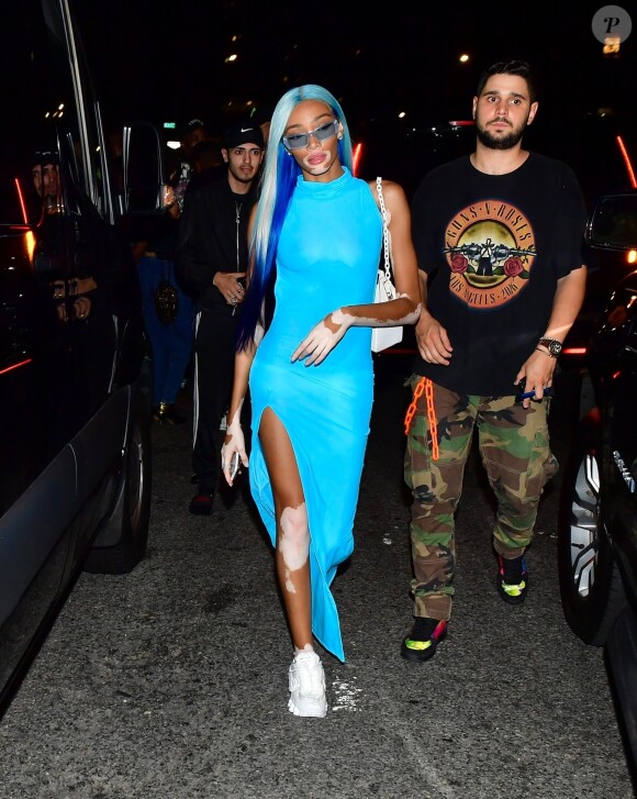 Winnie Harlow arrive à l'after party Rihanna's Fenty lors de la Fashion Week 2019 à New York, le 10 septembre 2019.
