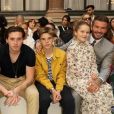  La famille de Victoria Beckham lors de son défilé de mode, à Londres, le 15 septembre 2019. 