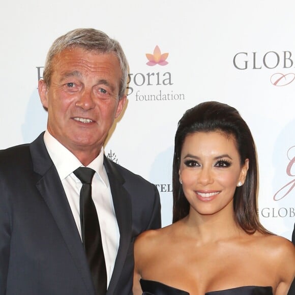 Pierre Lemarchal, Eva Longoria et Laurence Lemarchal - Soirée "Global Gift Gala 2014 " à l'hôtel Four Seasons George V à Paris le 12 mai 2014.