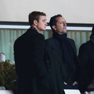 Pierre Casiraghi, Gad Elmaleh - Match de football de la ligue 1 entre l'AS Monaco (1) et le PSG (1) à Monaco le 9 février 2014.