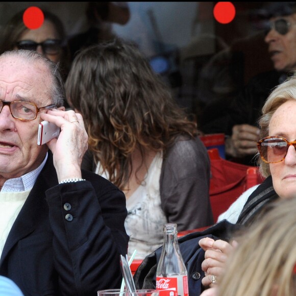 Jacques et Bernadette Chirac à Saint-Tropez le 25 avril 2011.