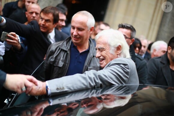 Jean-Paul Belmondo - Obsèques de Charles Gérard en la cathédrale arménienne Saint-Jean-Baptiste de Paris. Le 26 septembre 2019