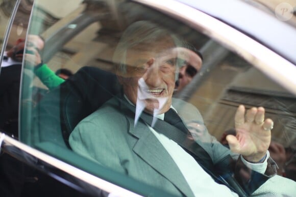 Jean-Paul Belmondo - Obsèques de Charles Gérard en la cathédrale arménienne Saint-Jean-Baptiste de Paris. Le 26 septembre 2019