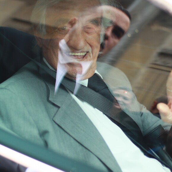 Jean-Paul Belmondo - Obsèques de Charles Gérard en la cathédrale arménienne Saint-Jean-Baptiste de Paris. Le 26 septembre 2019