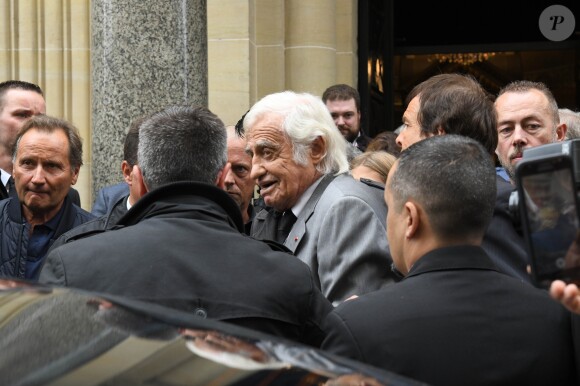 Jean-Paul Belmondo - Obsèques de Charles Gérard en la cathédrale arménienne Saint-Jean-Baptiste de Paris. Le 26 septembre 2019