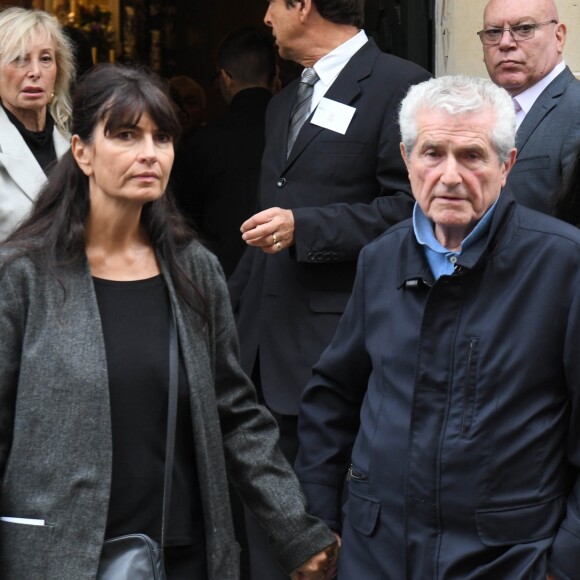 Valérie Perrin et son compagnon Claude Lelouch, Salomé Lelouch - Obsèques de Charles Gérard en la cathédrale arménienne Saint-Jean-Baptiste de Paris. Le 26 septembre 2019