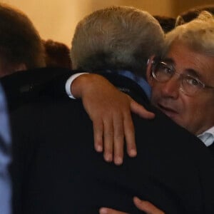 Michel Boujenah et Claude Lelouch - Obsèques de Charles Gérard en la cathédrale arménienne Saint-Jean-Baptiste de Paris. Le 26 septembre 2019 © Gwendoline Le Goff / Panoramic / Bestimage