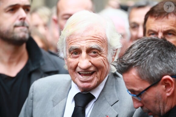 Jean-Paul Belmondo - Obsèques de Charles Gérard en la cathédrale arménienne Saint-Jean-Baptiste de Paris. Le 26 septembre 2019