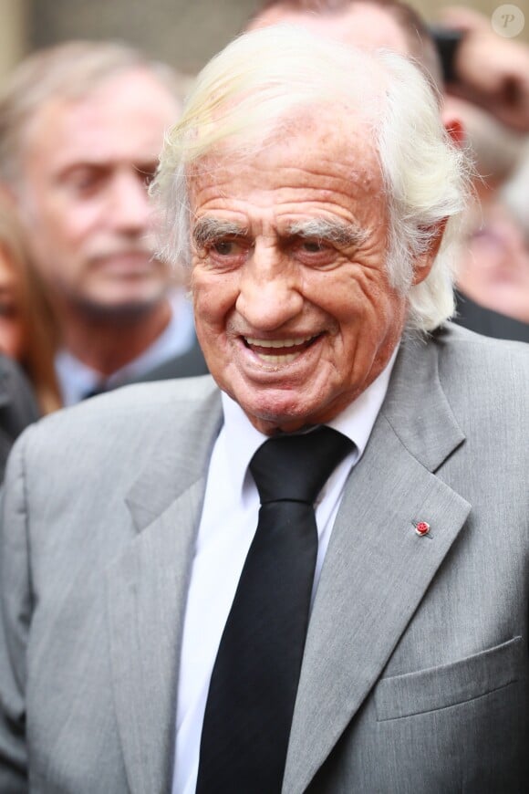 Jean-Paul Belmondo - Obsèques de Charles Gérard en la cathédrale arménienne Saint-Jean-Baptiste de Paris. Le 26 septembre 2019