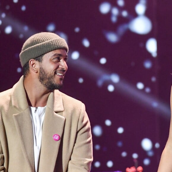 Exclusif - Slimane et Vitaa - Enregistrement de l'émission "Tout le monde chante contre le cancer, les stars relèvent le défi" à l'Olympia. Le 6 décembre 2016 © Guignebourg-Perusseau / Bestimage