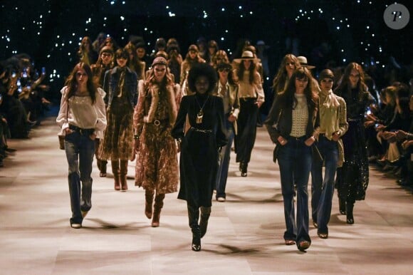 Défilé "CELINE" collection prêt-à-porter printemps-été 2020 lors de la Fashion Week de Paris. Le 27 septembre 2019.