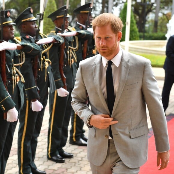 Le prince Harry, duc de Sussex - Audience avec le président João Lourenço au palais présidentiel de Luanda, en Angola, le sixième jour de la tournée royale en Afrique. Luanda, le 28 septembre 2019.