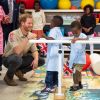 Le prince Harry, duc de Sussex, visite le centre orthopédique princesse Diana à Huambo en Angola, le 27 septembre 2019, au cinquième jour de sa visite en Afrique du Sud.