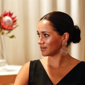 Meghan Markle lors d'un entretien avec des femme entrepreneurs dans le domaine de la technologie à Cape Town, Afrique du Sud le 25 septembre 2019.