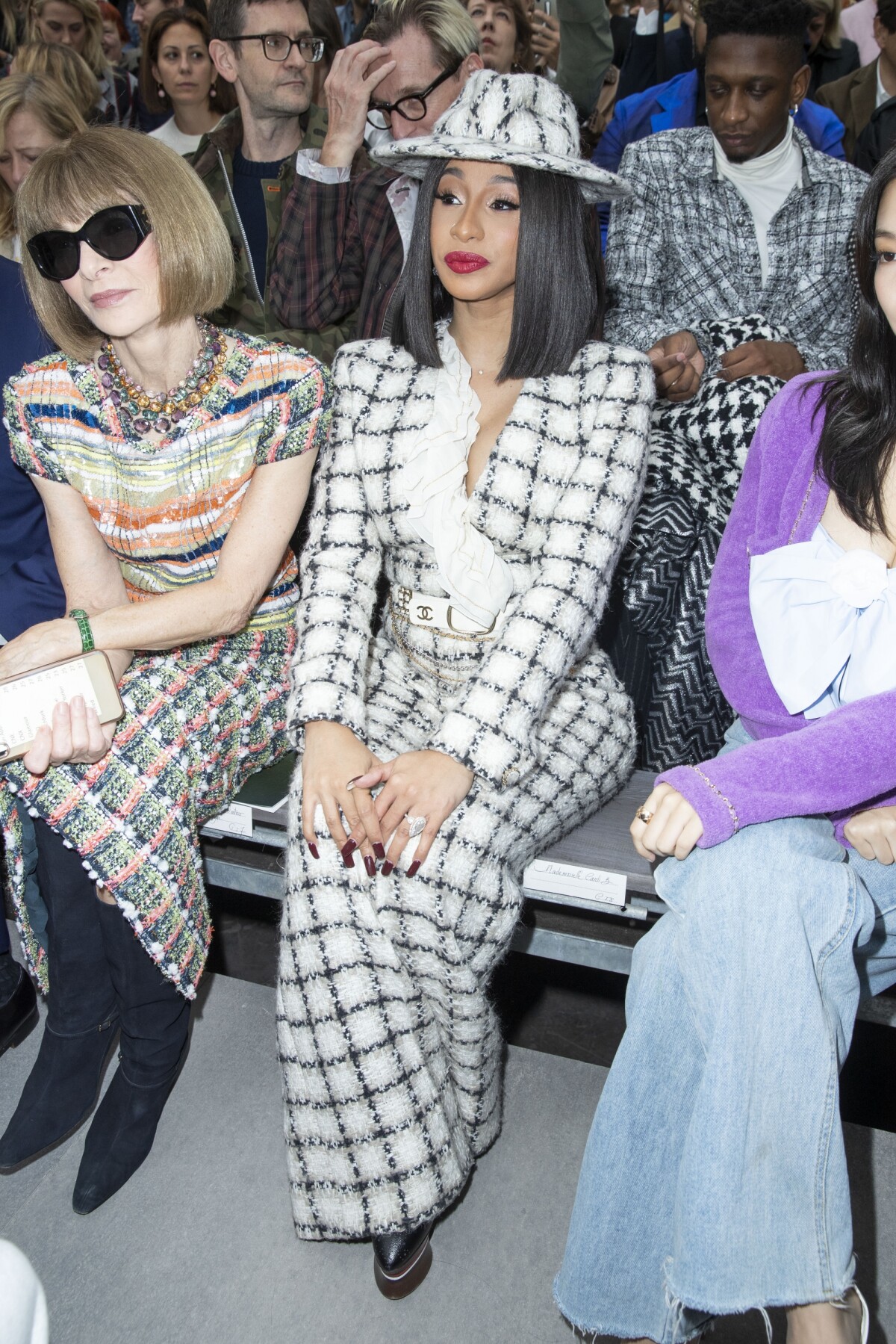 Photo : Anna Wintour Et Cardi B. - Front Row Du Défilé De Mode "Chanel ...