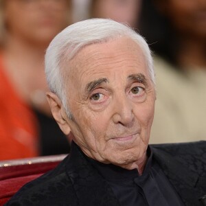 Charles Aznavour Enregistrement de l'émission " Vivement Dimanche " qui sera diffusée le 3 Mai 2015.