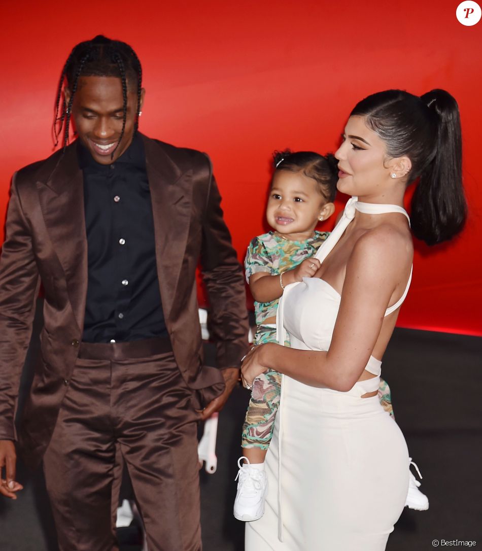 Kylie Jenner, son compagnon Travis Scott et leur fille Stormi Webster - Première du reportage &#039;Travis Scott : Look Mom I Can Fly&#039;, le 27 août 2019.