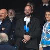 Marlène Schiappa et son mari Cédric Brugière dans les tribunes du stade Vélodrome lors du match de football de ligue 1 opposant le Paris Saint-Germain (PSG) à l'Olympique de Marseille (OM) à Marseille, France, le 28 octobre 2018. Le PSG a gagné 2-0. © Lionel Urman/Bestimage