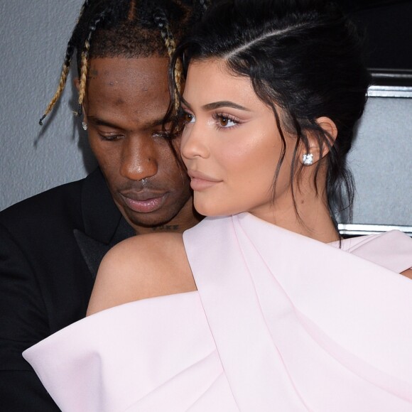 Séparation - Kylie Jenner séparé de Travis Scott - Travis Scott et sa compagne Kylie Jenner - Les célébrités arrivent à la 61ème soirée annuelle des GRAMMY Awards à Los Angeles, le 10 février 2019