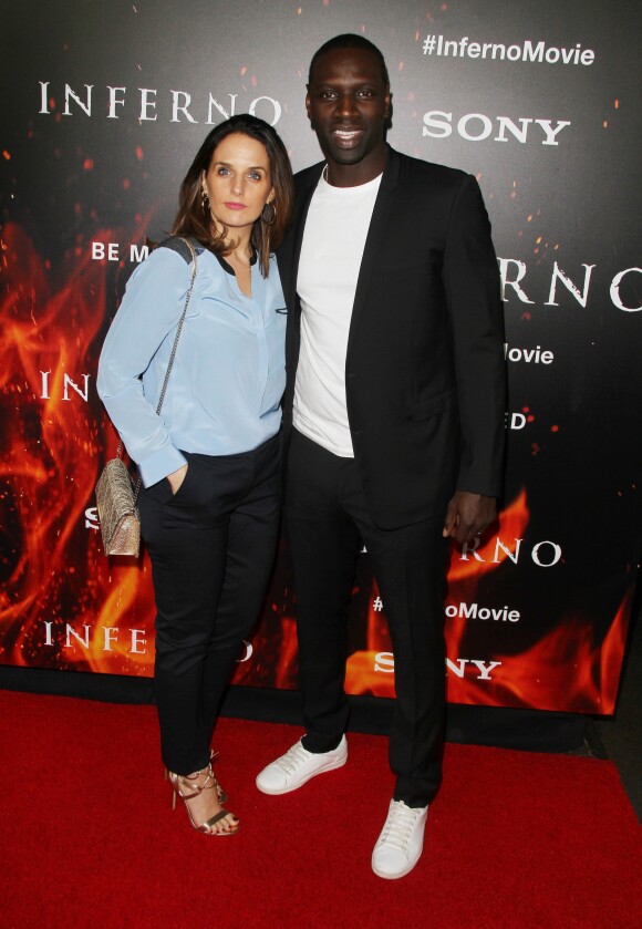 Hélène Sy et son mari Omar Sy à la première de Inferno au théâtre DGA à Los Angeles, le 25 octobre 2016