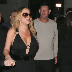 Exclusif - Mariah Carey et James Packer quittent le restaurant Craig à West Hollywood le 7 août 2016. © CPA /Bestimage