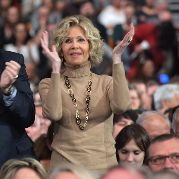David Kimelfeld, Jane Fonda - Cérémonie de clôture du 10ème Festival Lumière à la Halle Tony Garnier à Lyon le 21 octobre 2018. © Giancarlo Gorassini/Bestimage