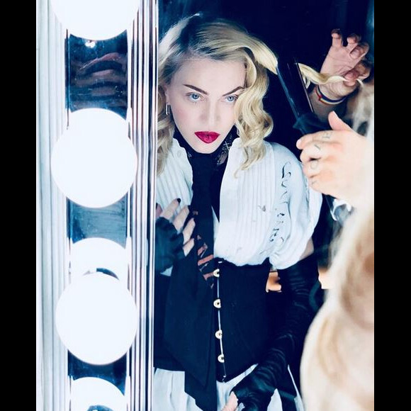Madonna en répétition pour les concerts de sa tournée, le "Madame X Tour". Août 2019.