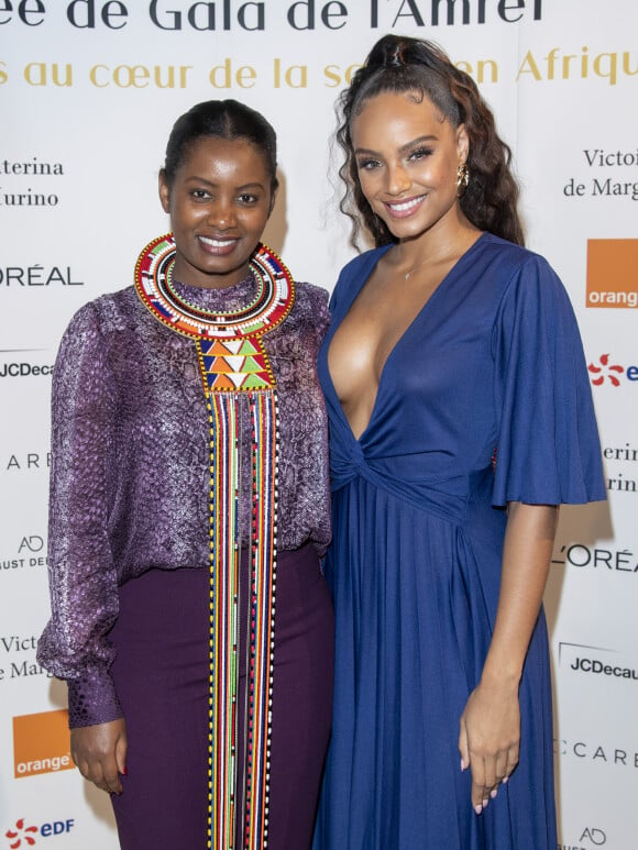Exclusif - Nice Nailantei Leng'ete et Alicia Aylies (Miss France 2017) assistent à la soirée de gala de l'AMREF "Les femmes au coeur de la santé en Afrique" au Pavillon Cambon Capucines à Paris, le 15 octobre 2019.