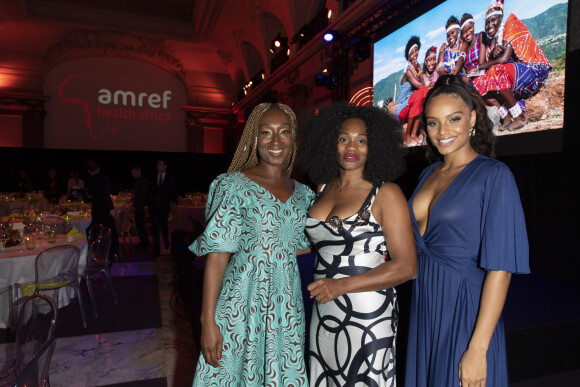 Exclusif - Nadège Beausson-Diagne, Laura Flessel et Alicia Aylies (Miss France 2017) assistent à la soirée de gala de l'AMREF "Les femmes au coeur de la santé en Afrique" au Pavillon Cambon Capucines à Paris, le 15 octobre 2019.