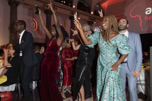 Exclusif - Nadège Beausson-Diagne et son mari Geoffroy Jeff Tekeyan assistent à la soirée de gala de l'AMREF "Les femmes au coeur de la santé en Afrique" au Pavillon Cambon Capucines à Paris, le 15 octobre 2019.