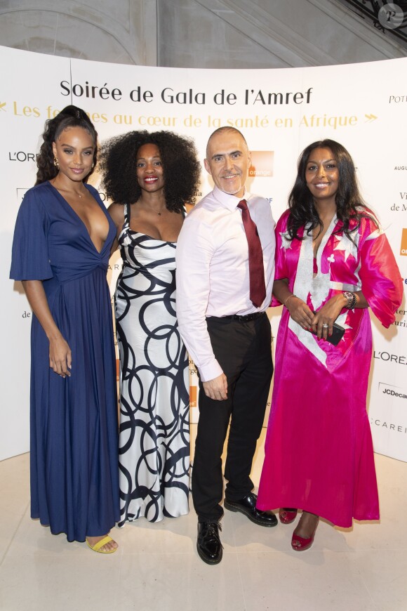 Exclusif - Alicia Aylies (Miss France 2017), Laura Flessel, François Durpaire et Samira Ibrahim assistent à la soirée de gala de l'AMREF "Les femmes au coeur de la santé en Afrique" au Pavillon Cambon Capucines à Paris, le 15 octobre 2019.
