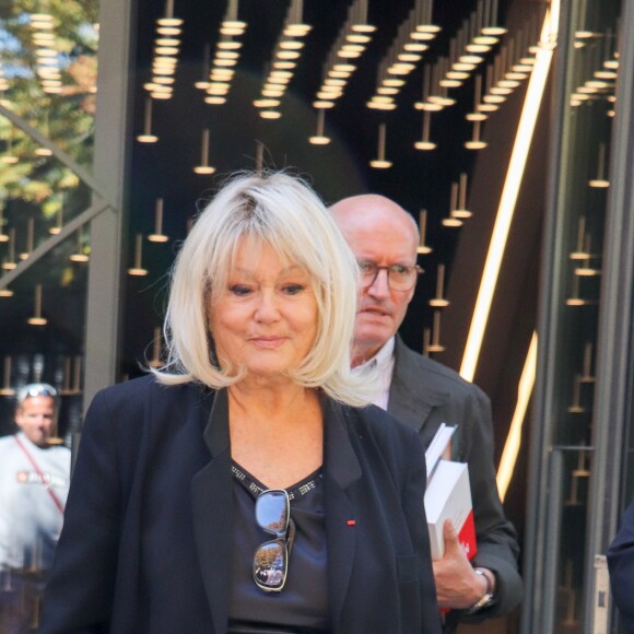 Mylène Demongeot arrive à l'enregistrement de l'émission "Vivement Dimanche Prochain" au studio Gabriel à Paris, France, le 11 septembre 2019.