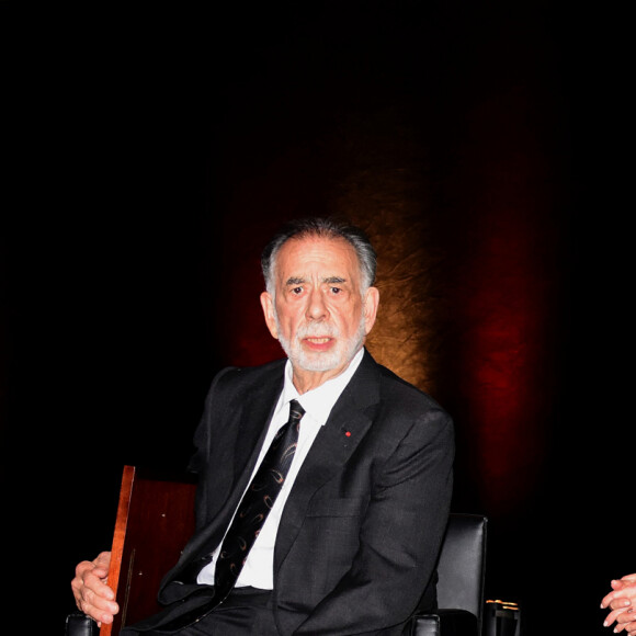 Francis Ford Coppola (prix Lumière 2019), Eleanor Coppola, Thierry Frémaux, directeur de l'institut Lumière, Bertrand Tavernier - Cérémonie de remise de prix du festival Lumière 2019 à Lyon le 18 octobre 2019. © Romain Doucelin / Bestimage