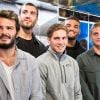 Exclusif - Arthur Bonneval, Yoann Maestri, Clément Daguin, Jules Plisson, Sylvain Nicolas - Les joueurs de rugby dédicacent le calendrier 2020 des Dieux du Stade aux Galeries Lafayette Champs-Élysées à Paris le 10 octobre 2019.