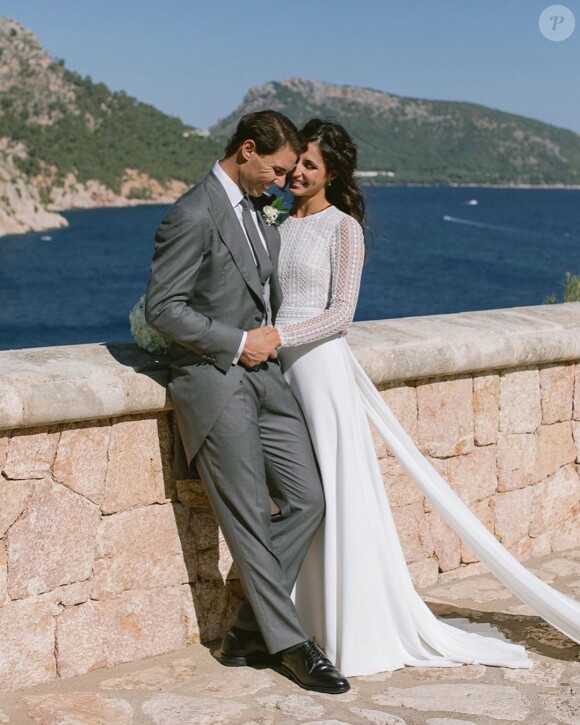 Rafael Nadal et son épouse Maria Francisca Perelló, le jour de leur mariage à Majorque, le 19 octobre 2019.