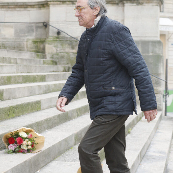Philippe Lavil - Obsèques de l'acteur Jean-Michel Martial en l'église Saint-Roch à Paris le 23 octobre 2019. © Christophe Clovis/Bestimage