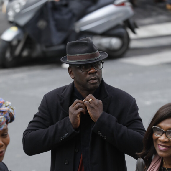 Lilian Thuram - Obsèques de l'acteur Jean-Michel Martial en l'église Saint-Roch à Paris le 23 octobre 2019. © Christophe Clovis/Bestimage