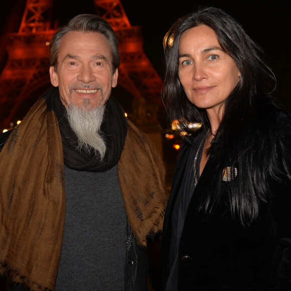 Exclusif - Florent Pagny et sa femme Azucena Caman - Backstage du concert anniversaire des 130 ans de la Tour Eiffel à Paris, qui sera diffusé le 26 octobre sur France 2. Le 2 octobre 2019. © Perusseau-Veeren/ Bestimage