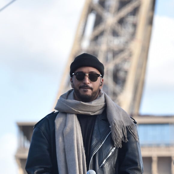 Exclusif - Slimane et Vitaa - Répétitions du concert anniversaire des 130 ans de la Tour Eiffel à Paris, qui sera diffusé le 26 octobre sur France 2. Le 2 octobre 2019. © Giancarlo Gorassini / Bestimage